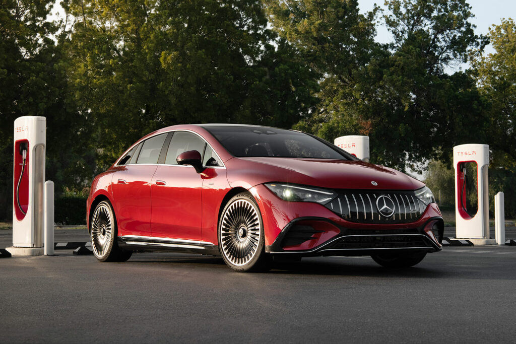 Hypermade-Magazine-Mobile-Mercedes Benz at Tesla Supercharger