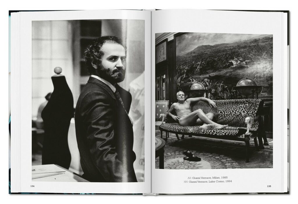 Left: AS: Gianni Versace, Milan, 1985
Right: HN: Gianni Versace, Lake Como, 1994
© 2023 Helmut Newton Foundation, Berlin