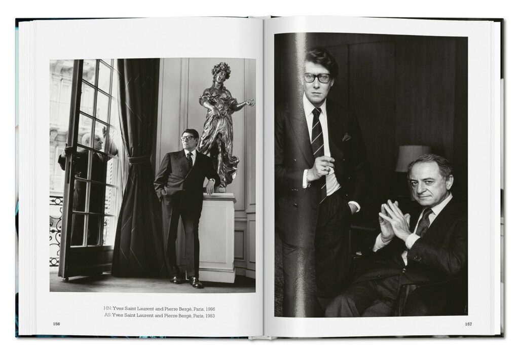 Left: AS: Yves Saint Laurent und Pierre Bergé, Paris, 1983
Right: HN: Yves Saint Laurent und Pierre Bergé, Paris, 1983
© 2023 Helmut Newton Foundation, Berlin
