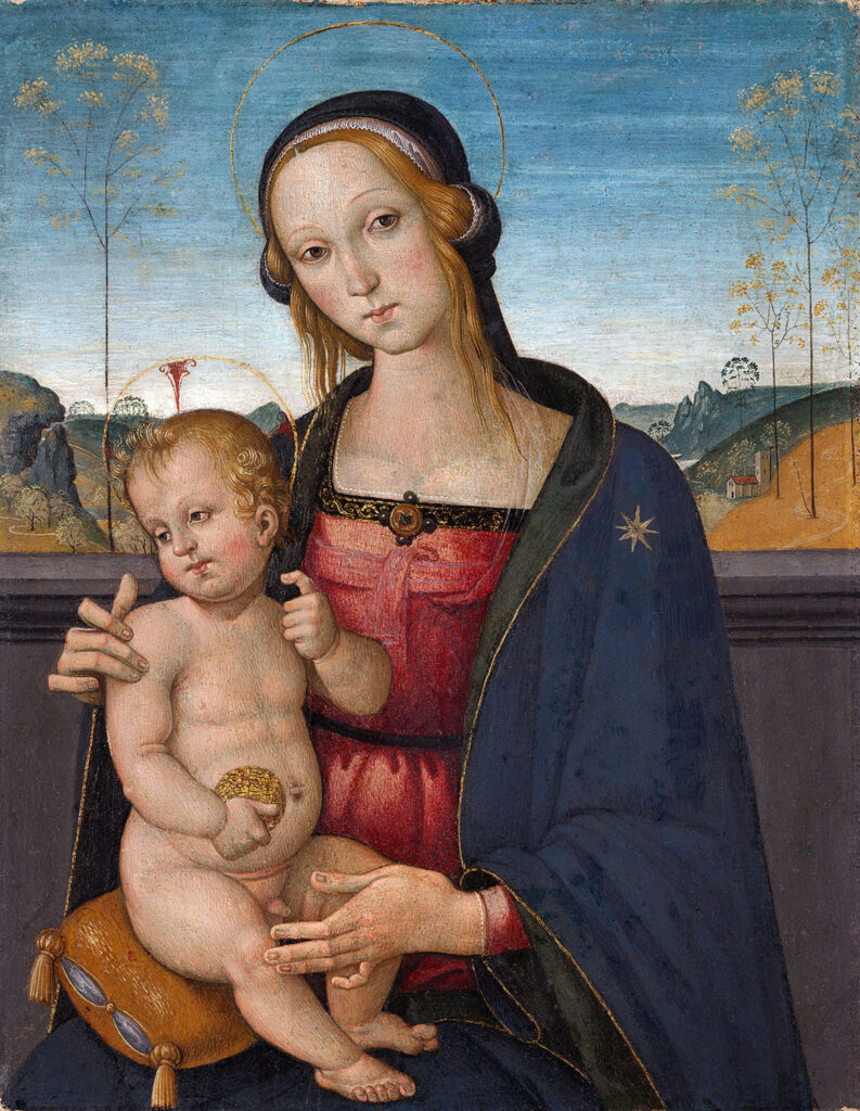 Il Fantasia (actually Giovanni di Francesco Ciambella), Madonna and Child in front of a landscape, c. 1500-1503 © Lindenau-Museum Altenburg, Photo: punctum/Bertram Kober