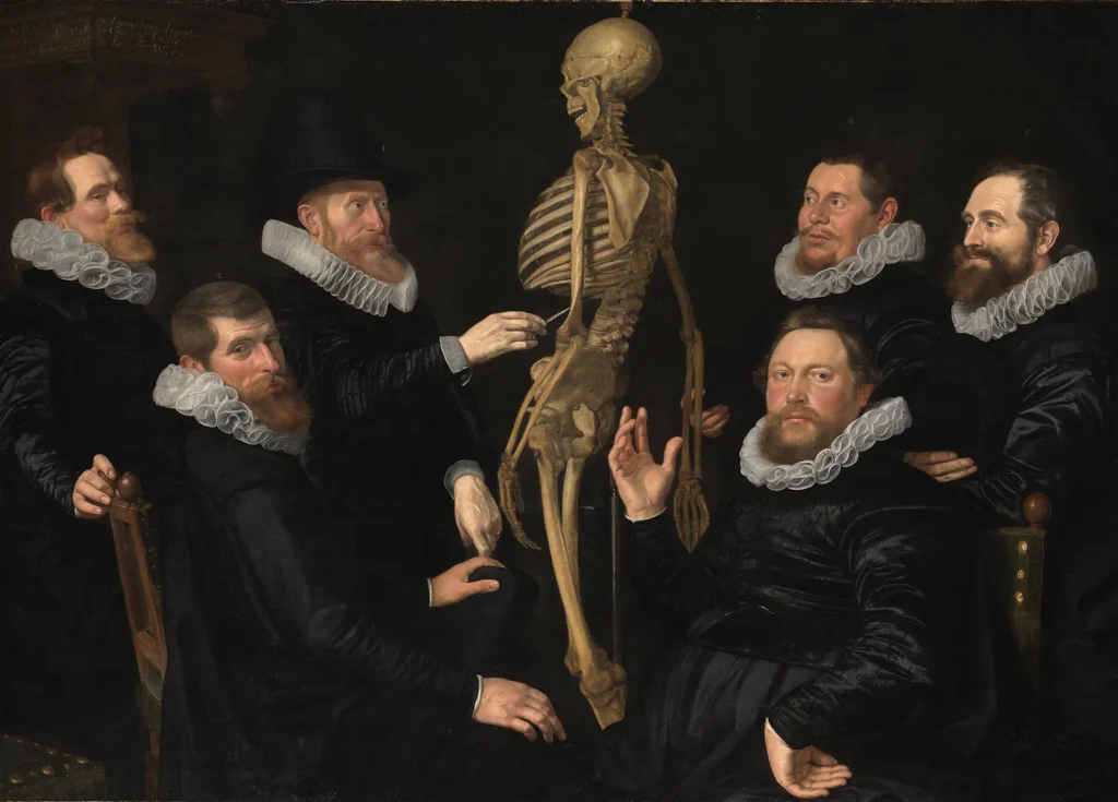 Nicolaes Eliasz Pickenoy oder Werner van den Valckert, (zugeschrieben) Die Osteologie-Vorlesung des Dr. Sebastiaen Egbertsz, 1619, Amsterdam, © Amsterdam Museum