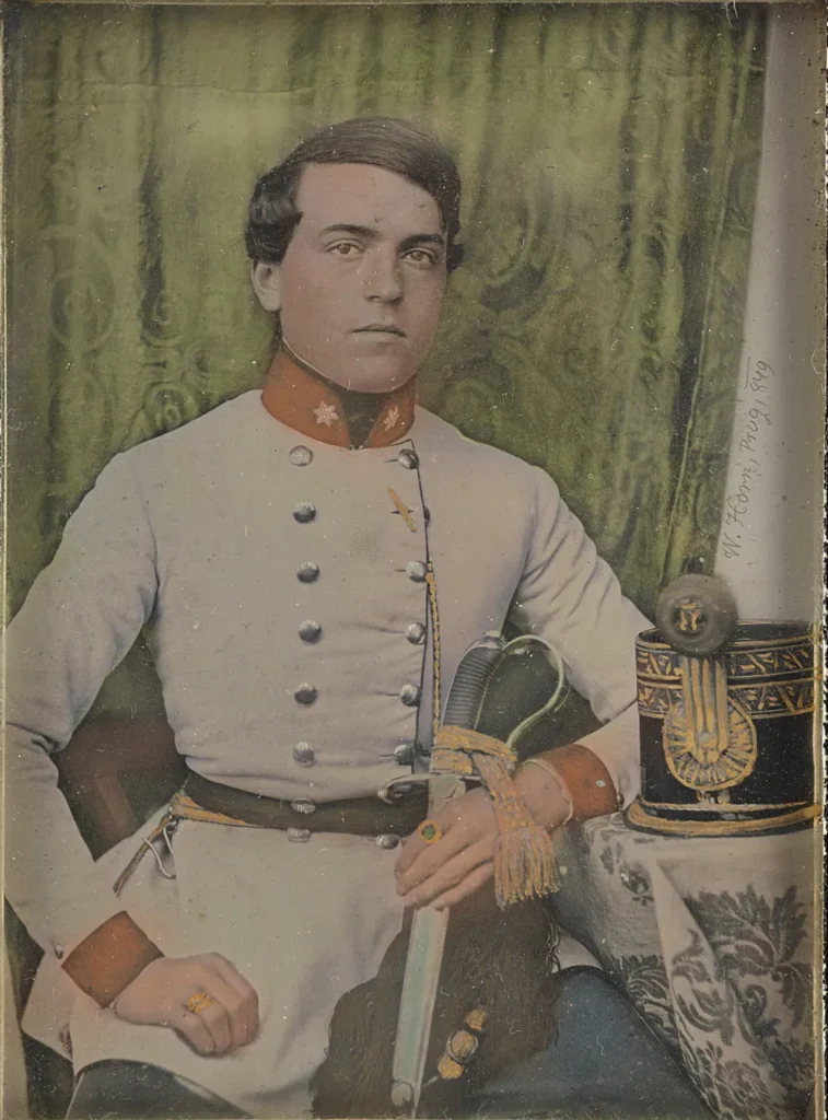 Wilhelm Horn, Retrato de un joven oficial, 1849
ALBERTINA, Viena, en préstamo permanente de la Höhere Graphische Bundes-
Instituto de Enseñanza e Investigación, © Foto: ALBERTINA, Viena