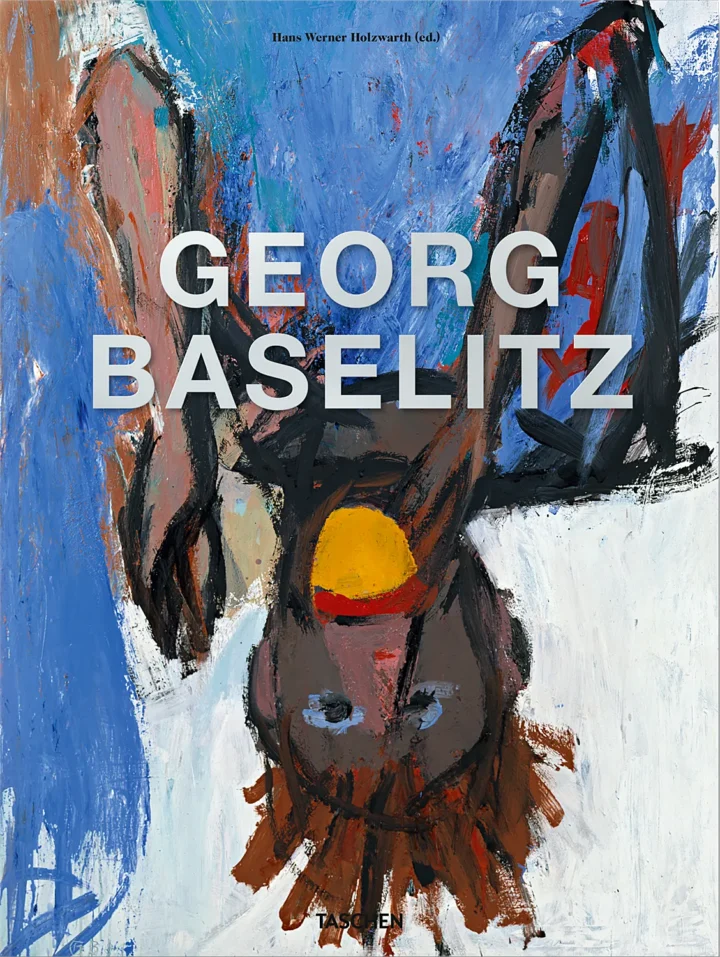 Buchumschlag der Georg Baselitz-Monografie mit dem Gemälde "Orangenesser (IX)
