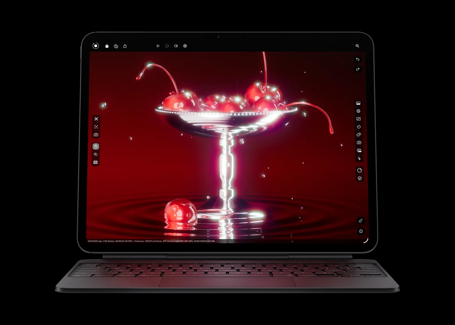 Apple iPad Pro M5 2025 showing 3D graphics rendering performance – official press image © Apple Inc.